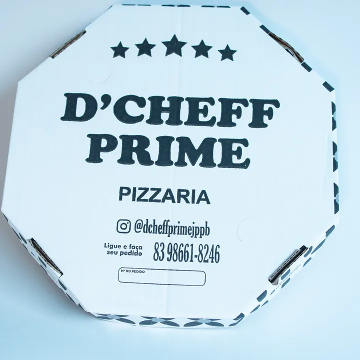 Caixa de pizza branca da D'Cheff Prime