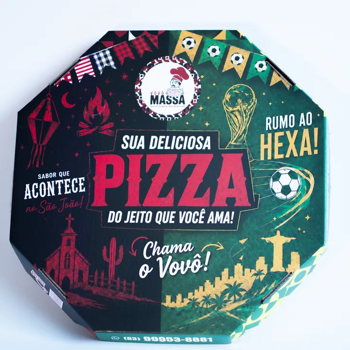 Caixa de pizza da Vovó Massa Pizzaria